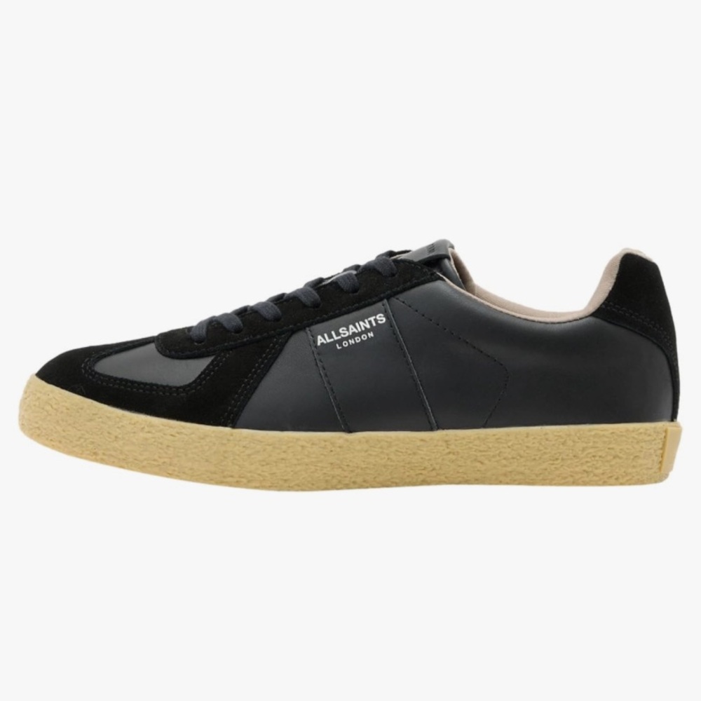 All Saints Jaimee Low Top Sneakers Men’s 9 
Black Leather/ Suede Worn Once EUC